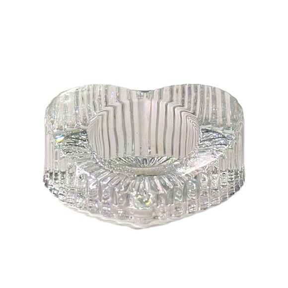 PartyLite - Heart Shaped 24% Lead Crystal - Candle Holder For Votive / Tea Light - Picture 3 of 9